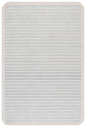 Safavieh Ebony Modern Runner Rug - Hand Tufted Wool & Cotton, Elegant Minimalist Design For Hallway Decor Light Blue ,Ivory 80% Wool,20% Cotton Ebn325m-5