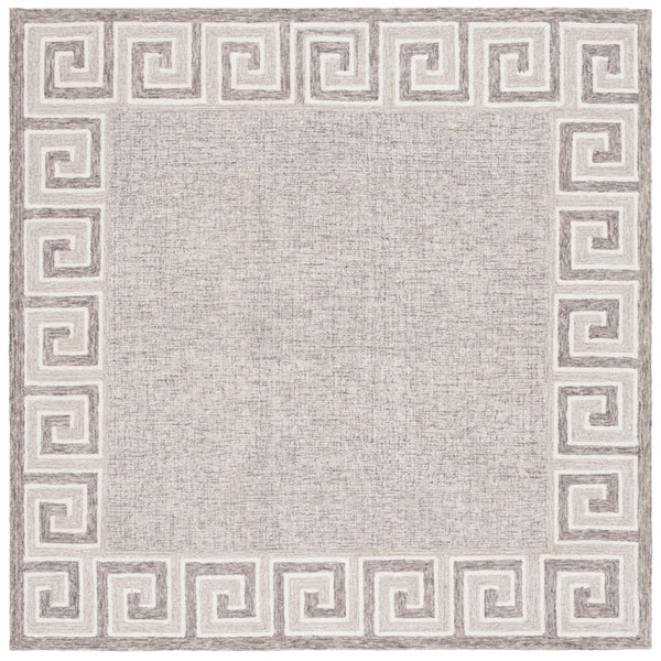 Safavieh Ebony 354 Hand Tufted  Rug Dark Grey / Ivory 6' x 6' Square