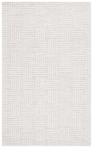 Safavieh Ebony 355 EBN355 Hand Tufted  Rug Light Grey / Ivory EBN355F-8