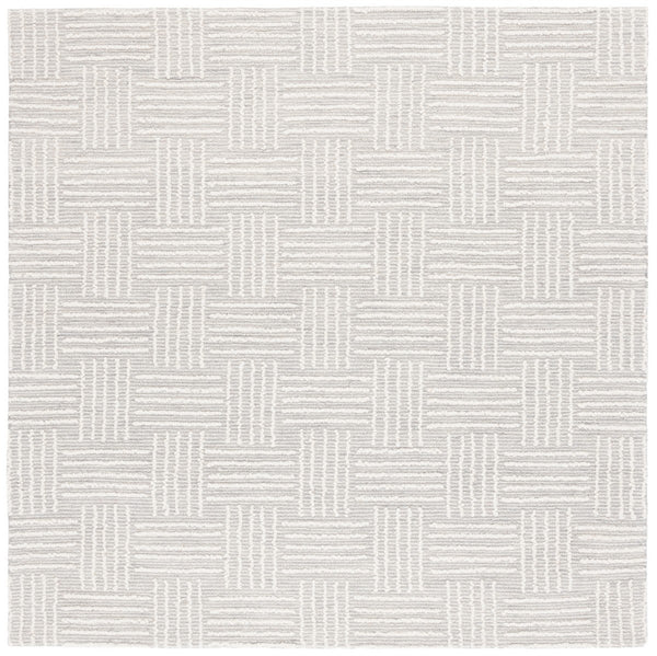 Safavieh Ebony 355 EBN355 Hand Tufted  Rug Light Grey / Ivory EBN355F-8