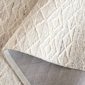 Safavieh Ebony 356 Hand Tufted  Rug Light Grey / Ivory 6' x 6' Round