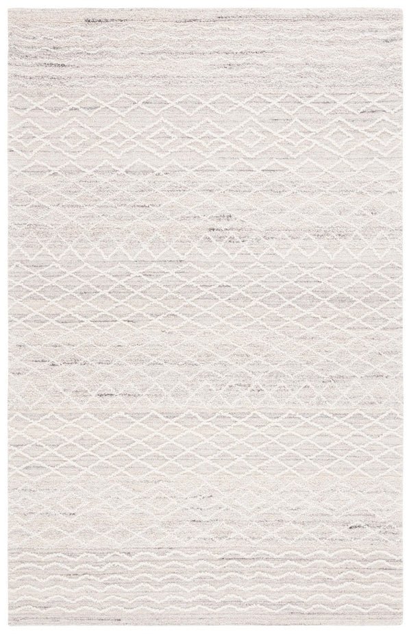 Safavieh Ebony 356 Hand Tufted  Rug Light Grey / Ivory 6' x 6' Round