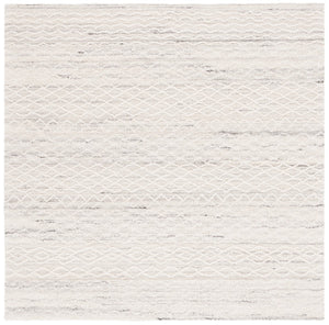 Safavieh Ebony 356 Hand Tufted  Rug Light Grey / Ivory 6' x 6' Round