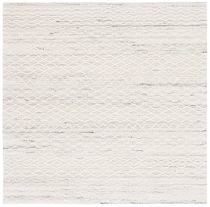 Safavieh Ebony 356 Hand Tufted  Rug Light Grey / Ivory 6' x 6' Square