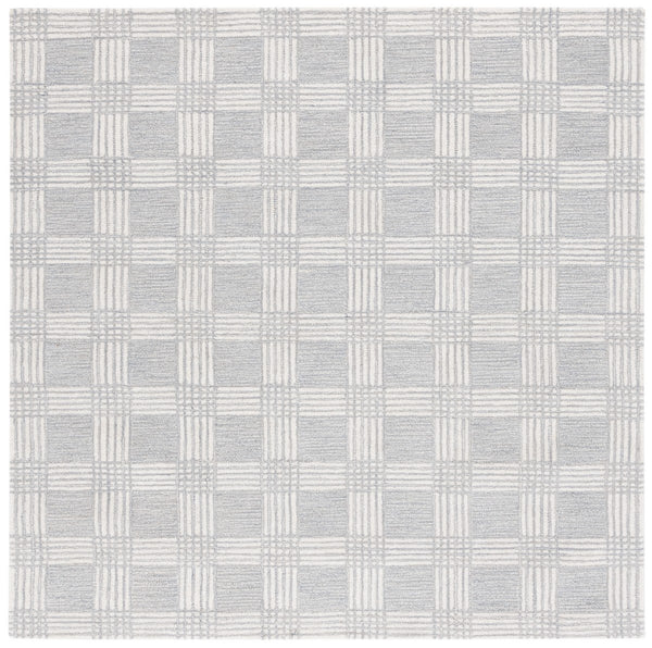 Safavieh Ebony 358 Checkered EBN358 Hand Tufted  Rug Light Grey / Ivory EBN358F-8