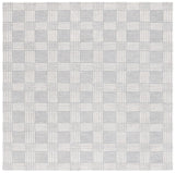 Safavieh Ebony 358 Checkered Hand Tufted  Rug Light Grey / Ivory 6' x 6' Square