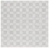 Safavieh Ebony 358 Checkered Hand Tufted  Rug Light Grey / Ivory 6' x 6' Round