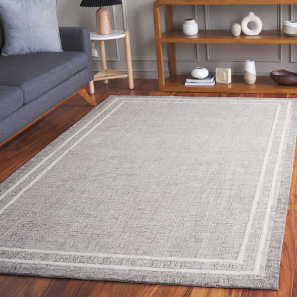 Safavieh Ebony Hand-tufted Area Rug In Grey And Ivory - Luxurious Wool And Cotton Blend For Elegant Living Spaces Grey ,Ivory 80% Wool,20% Cotton Ebn362f-4