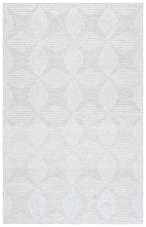 Safavieh Ebony Stylish 5x8 Area Rug In Silver Grey - Hand Tufted Wool & Cotton Blend For Modern Decor Silver ,Grey 80% Wool,20% Cotton Ebn365g-5