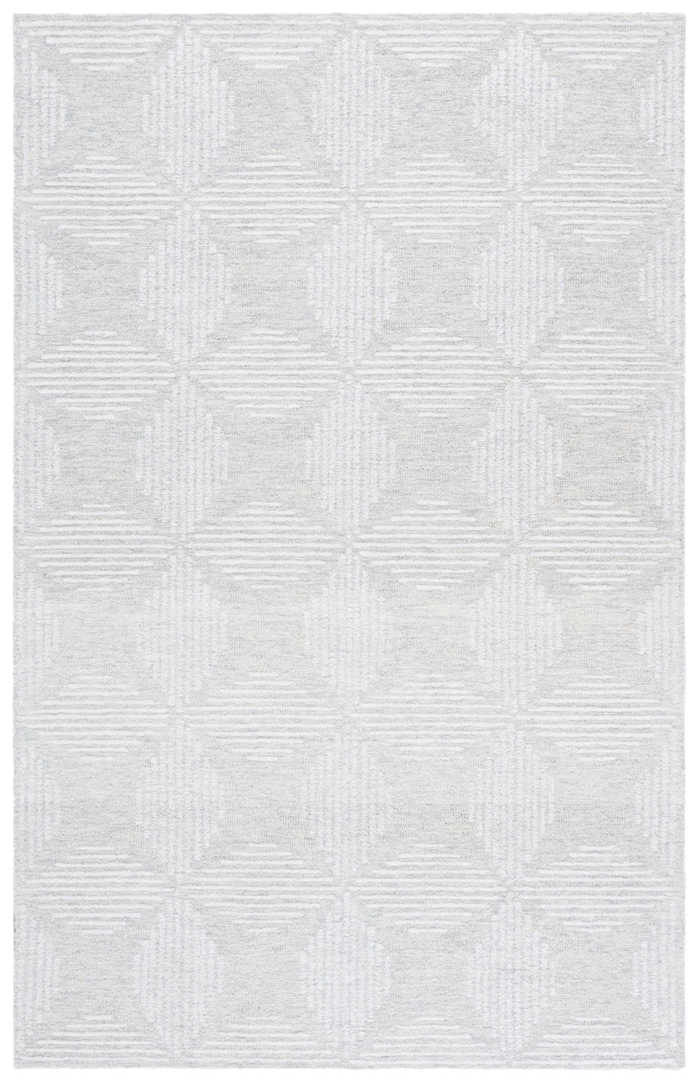 Safavieh Ebony Elegant Hand-tufted Rug In Soft Silver Hue - Perfect For Modern Hallways And Entryways Silver ,Grey 80% Wool,20% Cotton Ebn365g-6r