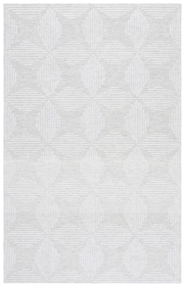 Safavieh Ebony Elegant Hand-tufted Rug In Soft Silver Hue - Perfect For Modern Hallways And Entryways Silver ,Grey 80% Wool,20% Cotton Ebn365g-6r