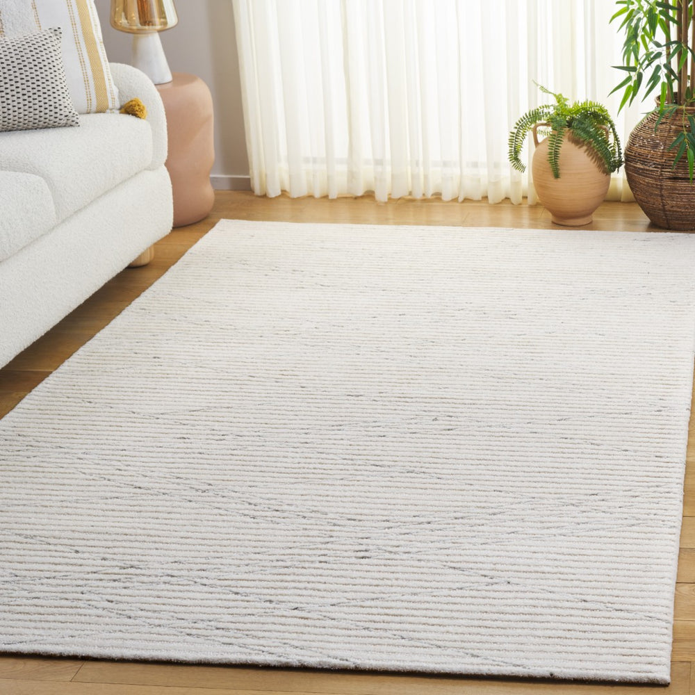 Safavieh Ebony Modern Hand-tufted Area Rug - Elegant Wool & Cotton Blend For Sophisticated Home Decor Ivory ,Grey 80% Wool,20% Cotton Ebn366a-6r