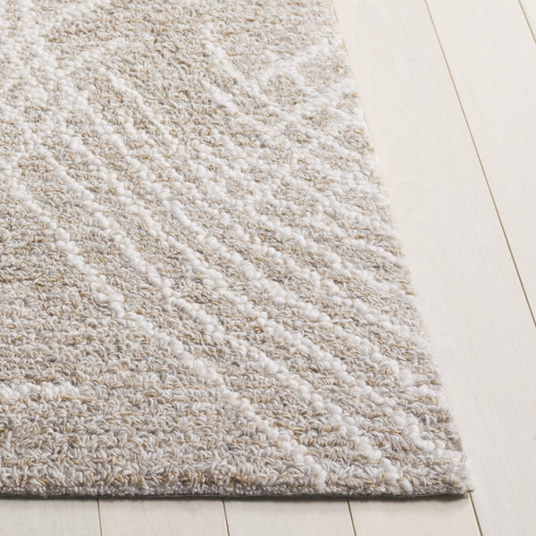 Safavieh Ebony Modern Hand-tufted Area Rug 5'0" X 8'0" In Grey And Ivory - Elegant Wool And Cotton Blend Grey ,Ivory 80% Wool,20% Cotton Ebn367f-5