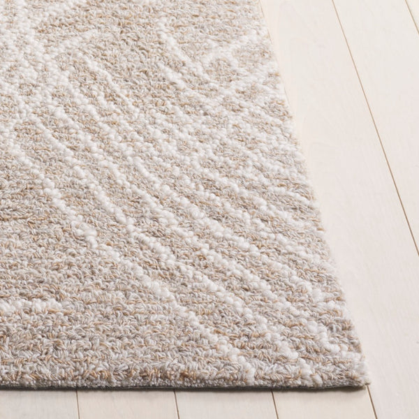 Safavieh Ebony Hand-tufted Wool And Cotton Rug For Modern Elegance - Perfect For Minimalist Home Decor Grey ,Ivory 80% Wool,20% Cotton Ebn367f-6sq