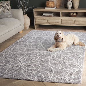 Safavieh Ebony 368f Grey Ivory Area Rug - 5x8 Ft Hand Tufted Wool & Cotton For Modern Home Elegance Grey ,Ivory 80% Wool,20% Cotton Ebn368f-5