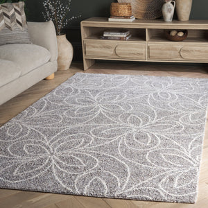 Safavieh Ebony 368f Grey Ivory Area Rug - 5x8 Ft Hand Tufted Wool & Cotton For Modern Home Elegance Grey ,Ivory 80% Wool,20% Cotton Ebn368f-5