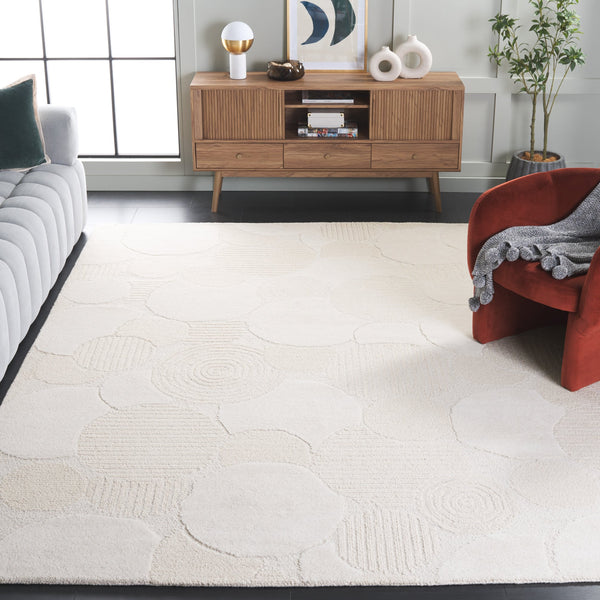 Safavieh Ebony Area Rug - Luxurious Hand-tufted Wool & Cotton Blend For Modern Interior Decor & Comfort Ivory 80% Wool,20% Cotton Ebn403a-4