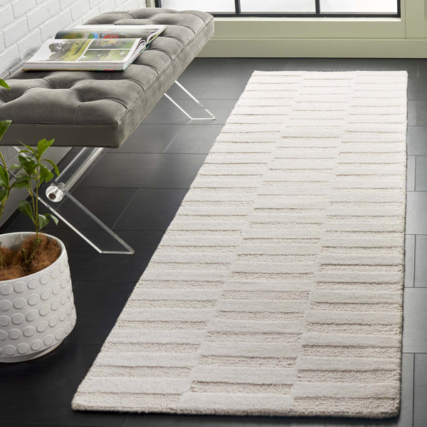 Safavieh Ebony Modern Hand-tufted Area Rug - Luxurious Wool & Cotton Blend For Cozy Home Décor Excellence Ivory 80% Wool,20% Cotton Ebn404a-3