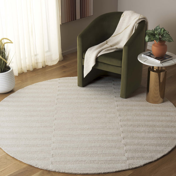 Safavieh Ebony Modern Hand-tufted Area Rug - Luxurious Wool & Cotton Blend For Cozy Home Décor Excellence Ivory 80% Wool,20% Cotton Ebn404a-3