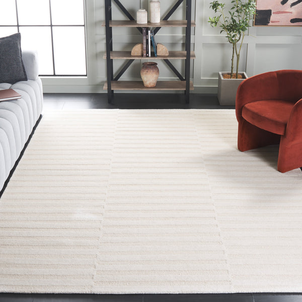 Safavieh Ebony Modern Hand-tufted Area Rug - Luxurious Wool & Cotton Blend For Cozy Home Décor Excellence Ivory 80% Wool,20% Cotton Ebn404a-3
