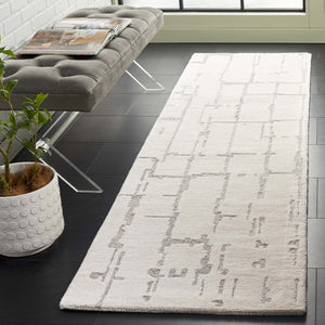 Safavieh Ebony Hand-tufted Area Rug - Modern Abstract Design In Soft Wool Blend For Stylish Home Decor Ivory ,Grey 80% Wool,20% Cotton Ebn405a-3