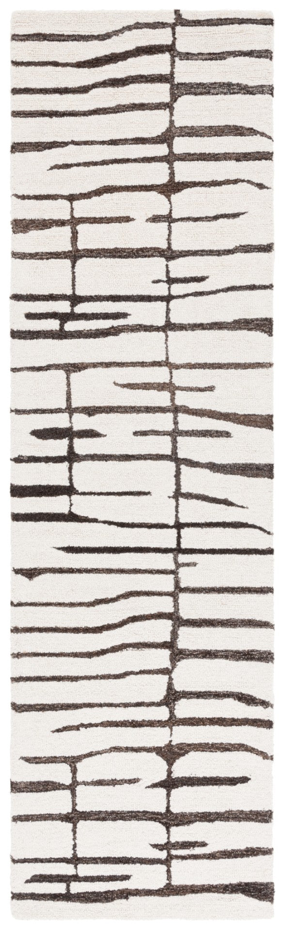 Safavieh Ebony Modern Hand-tufted Area Rug - Chic Abstract Design For Stylish Home Decor Enhancement Ivory ,Dark Brown 80% Wool,20% Cotton Ebn406t-29