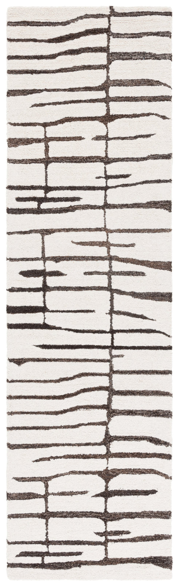 Safavieh Ebony Exquisite Hand-tufted Area Rug - Modern Design In Luxurious Wool & Cotton For Sophisticated Spaces Ivory ,Dark Brown 80% Wool,20% Cotton Ebn406t-4