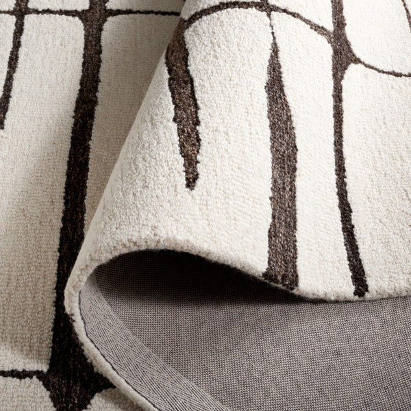 Safavieh Ebony Modern Hand-tufted Area Rug - Chic Abstract Design For Stylish Home Decor Enhancement Ivory ,Dark Brown 80% Wool,20% Cotton Ebn406t-29