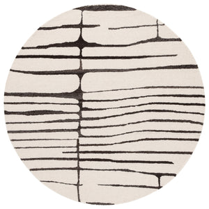 Safavieh Ebony Exquisite Hand-tufted Area Rug - Modern Design In Luxurious Wool & Cotton For Sophisticated Spaces Ivory ,Dark Brown 80% Wool,20% Cotton Ebn406t-4