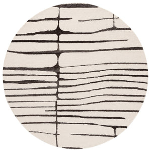 Safavieh Ebony Modern Hand-tufted Area Rug - Chic Abstract Design For Stylish Home Decor Enhancement Ivory ,Dark Brown 80% Wool,20% Cotton Ebn406t-29