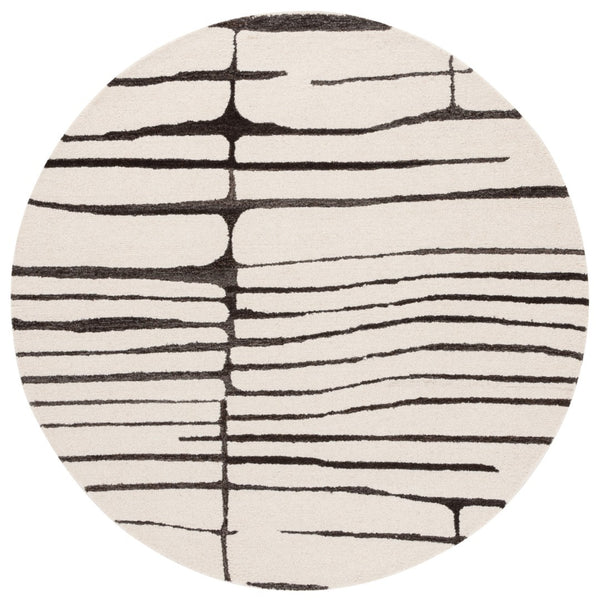 Safavieh Ebony Modern Hand-tufted Area Rug - Chic Abstract Design For Stylish Home Decor Enhancement Ivory ,Dark Brown 80% Wool,20% Cotton Ebn406t-29