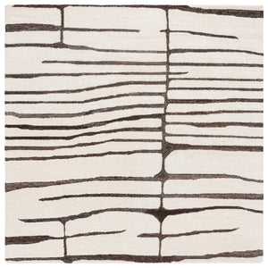 Safavieh Ebony Modern Hand-tufted Area Rug - Chic Abstract Design For Stylish Home Decor Enhancement Ivory ,Dark Brown 80% Wool,20% Cotton Ebn406t-29
