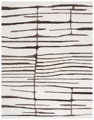 Safavieh Ebony Modern Hand-tufted Area Rug - Chic Abstract Design For Stylish Home Decor Enhancement Ivory ,Dark Brown 80% Wool,20% Cotton Ebn406t-29