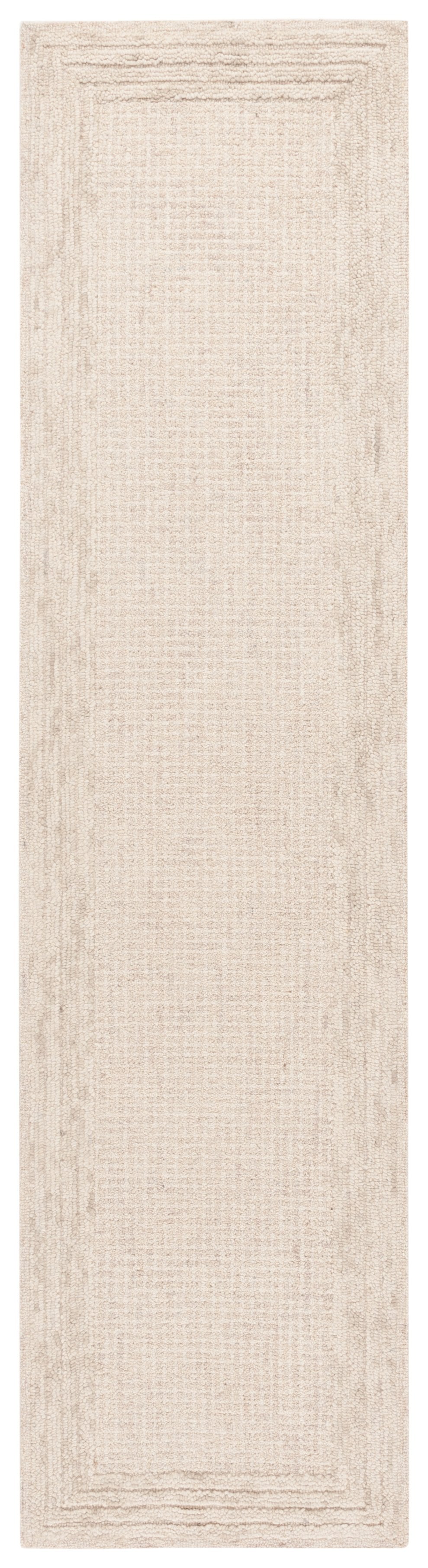 Safavieh Ebony Hand-Tufted Ivory Beige Wool-Cotton Rug 8X10 Low-Profile Scandinavian Style Comfort 2'-3" x 7'-0" EBN425A-27