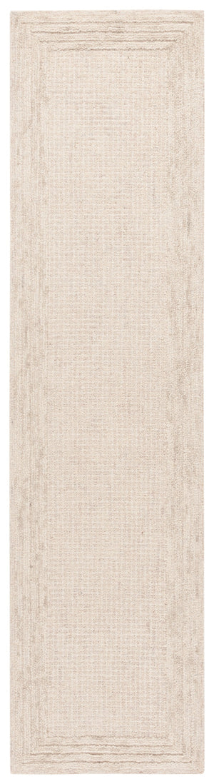 Safavieh Ebony Hand-Tufted Ivory Beige Wool-Cotton Rug 8X10 Low-Profile Scandinavian Style Comfort 2'-3" x 7'-0" EBN425A-27