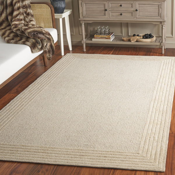 Safavieh Ebony Luxurious Ivory Beige 8X10 Hand-Tufted Wool Cotton Rug, Scandinavian Modern Low-Profile Plush 3'-0" x 5'-0" EBN425A-3