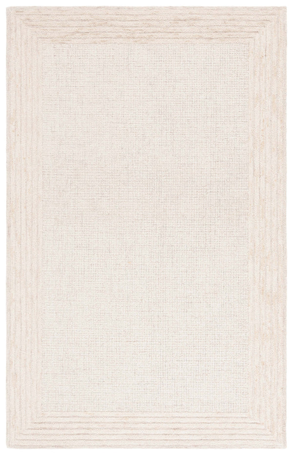 Safavieh Ebony Hand-Tufted Ivory Beige Wool-Cotton Rug 8X10 Low-Profile Scandinavian Style Comfort 2'-3" x 7'-0" EBN425A-27