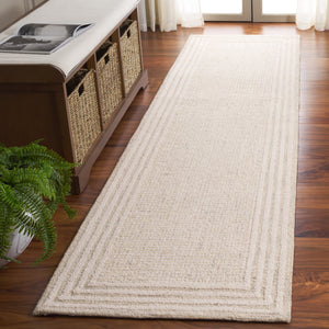 Safavieh Ebony Hand-Tufted Gray Ivory Wool-Cotton Rug 8X10 Low-Profile Pile Durable Artisan Craftsmanship 2'-3" x 11'-0" EBN425F-211