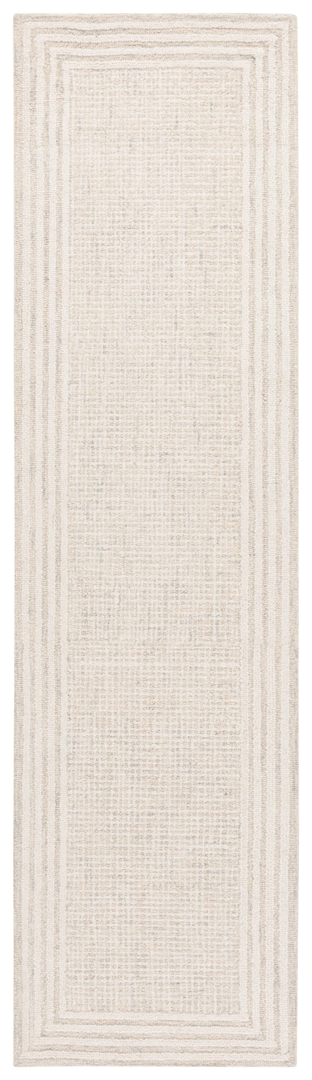 Safavieh Ebony Hand-Tufted Gray Ivory Wool-Cotton Rug 8X10 Low-Profile Pile Durable Artisan Craftsmanship 2'-3" x 11'-0" EBN425F-211