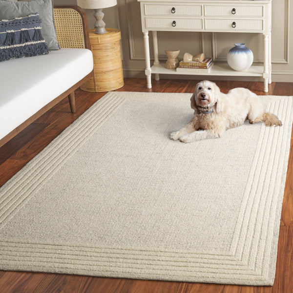 Safavieh Ebony Luxurious Hand-tufted Area Rug In Elegant Ivory And Beige For Timeless Living Room Style Grey ,Ivory Wool And Cotton Ebn425f-6sq