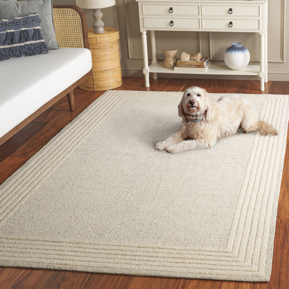 Safavieh Ebony Hand-Tufted Wool-Cotton Area Rug 8X10 In Calm Gray And Ivory — Low Profile, Durable Craftsmanship 2'-0" x 3'-0" EBN425F-2