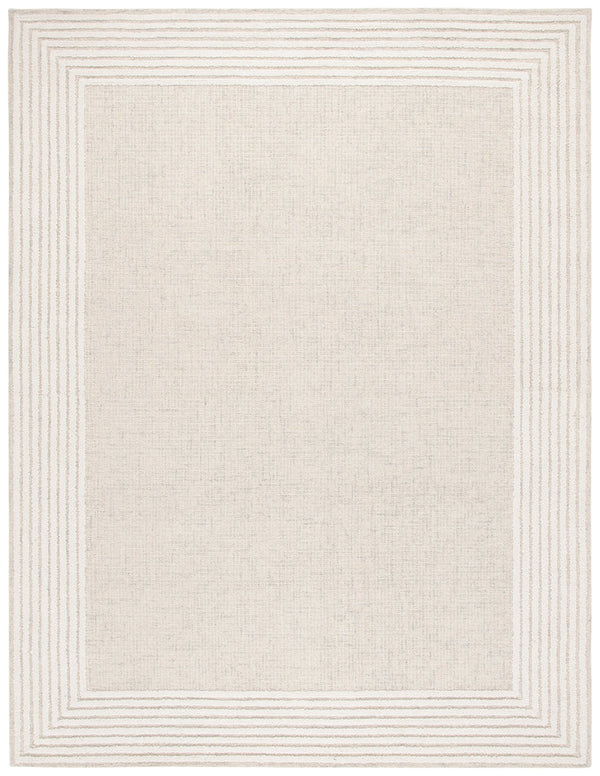 Safavieh Ebony Hand-Tufted Gray Ivory Wool-Cotton Rug 8X10 Low-Profile Pile Durable Artisan Craftsmanship 2'-3" x 11'-0" EBN425F-211
