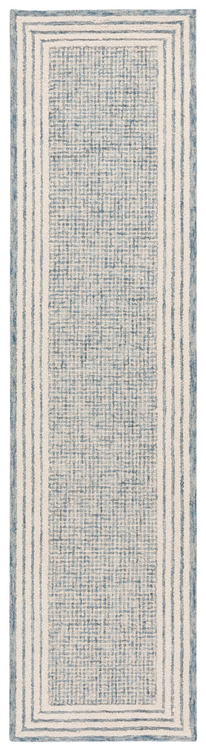 Safavieh Ebony Hand-Tufted Blue And Ivory Wool-Cotton Rug 8X10 Scandinavian Style Plush Low-Profile Design 4'-0" x 4'-0" EBN425M-4R