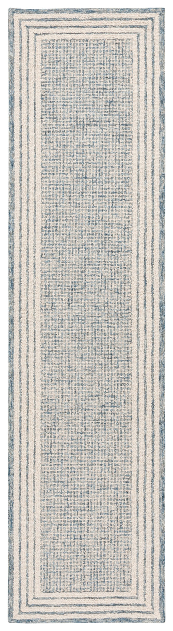 Safavieh Ebony Hand-Tufted Blue And Ivory 8X10 Rug — Wool-Cotton Scandinavian Design, Durable & Plush 4'-0" x 4'-0" EBN425M-4SQ