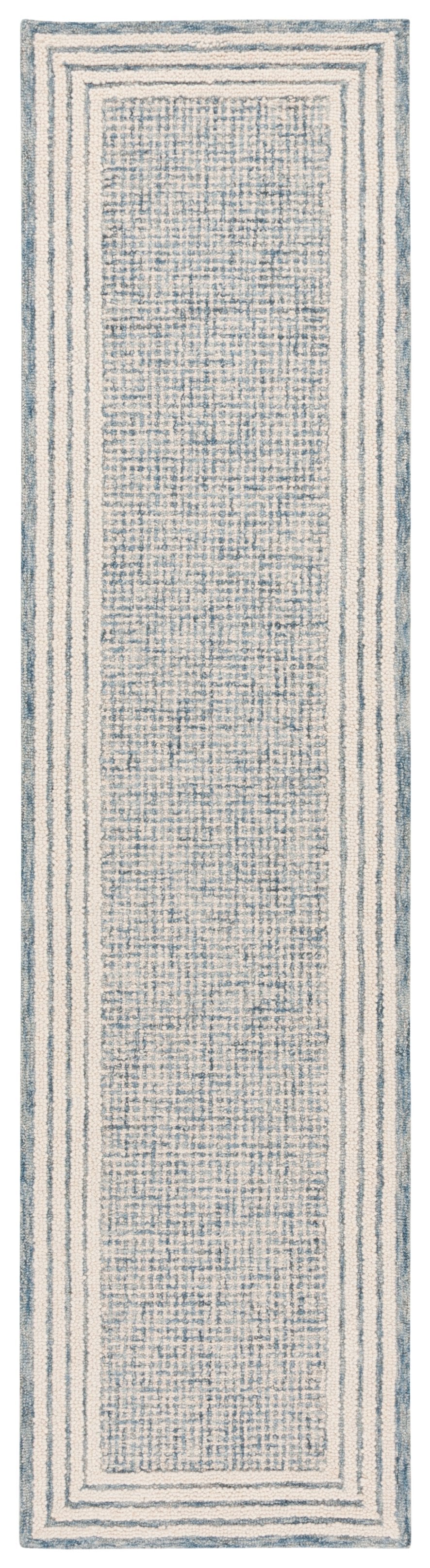 Safavieh Ebony Hand-Tufted Blue And Ivory 8X10 Wool-Cotton Rug — Scandinavian Texture, Durable Comfort 6'-0" x 8'-0" EBN425M-68OV