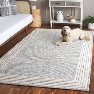 Safavieh Ebony Luxurious Hand-tufted Area Rug In Elegant Ivory And Beige For Timeless Living Room Style Blue ,Ivory Wool And Cotton Ebn425m-6sq