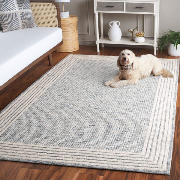 Safavieh Ebony Luxurious Hand-tufted Area Rug In Elegant Ivory And Beige For Timeless Living Room Style Blue ,Ivory Wool And Cotton Ebn425m-6sq