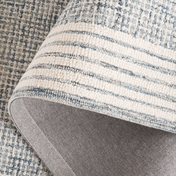 Safavieh Ebony Hand-Tufted Blue And Ivory 8X10 Rug — Wool-Cotton Scandinavian Design, Durable & Plush 4'-0" x 4'-0" EBN425M-4SQ
