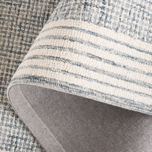 Safavieh Ebony Hand-Tufted Blue & Ivory Wool-Cotton Rug 8X10 Scandinavian Style, Low-Profile Durable Comfort 2'-0" x 3'-0" EBN425M-2
