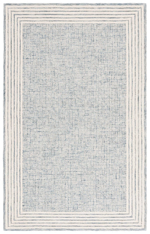 Safavieh Ebony Hand-Tufted Blue And Ivory Wool-Cotton Rug 8X10 Scandinavian Style Plush Low-Profile Design 4'-0" x 4'-0" EBN425M-4R